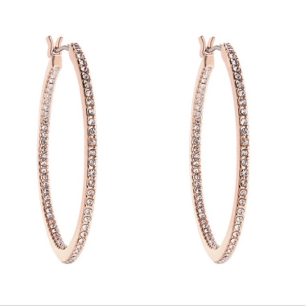 NWT Chloe and Isabel Sparkling Rosé Hoop Earrings